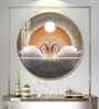Loving Couple Swan Acrylic Round Wall Art