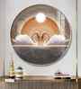 Loving Couple Swan Acrylic Round Wall Art