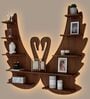 Loving Swan Backlit Designer Wooden Wall Shelf