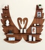 Loving Swan Backlit Designer Wooden Wall Shelf