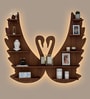 Loving Swan Backlit Designer Wooden Wall Shelf