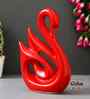 Loving Swan Showpiece Decorative Bird Figurine Statue (Resin Red)| Home Decoration Items for Living Room Bedroom Hall Office Table| Home Decor Gifts for Birthday Housewarming Anniversary
