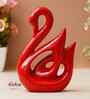 Loving Swan Showpiece Decorative Bird Figurine Statue (Resin Red)| Home Decoration Items for Living Room Bedroom Hall Office Table| Home Decor Gifts for Birthday Housewarming Anniversary