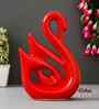 Loving Swan Showpiece Decorative Bird Figurine Statue (Resin Red)| Home Decoration Items for Living Room Bedroom Hall Office Table| Home Decor Gifts for Birthday Housewarming Anniversary