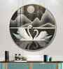 Loving Swan Acrylic Round Wall Art