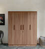 Loyal 4 Door Wardrobe In Leon Teak Finish