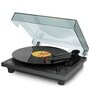 LS-10 Vinyl Record Player Bluetooth Turntable with Integrated Speaker (33/45 RPM), Black MDF