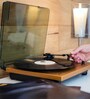 LS-10 Vinyl Record Player Bluetooth Turntable with Integrated Speaker Preamp, (33/45/78 RPM), Wood MDF