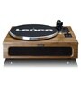 LS-410 Vinyl Record Player with Bluetooth Turntable and 4 Built-In Speakers, Wooden Finish