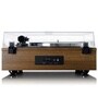 LS-410 Vinyl Record Player with Bluetooth Turntable and 4 Built-In Speakers, Wooden Finish