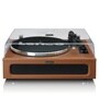 LS-430 Turntable Vinyl Record Player with Bluetooth Belt Drive, Pitch Control, Preamp, RCA Out and AUX in 3.5Mm Integrated Speaker 40 Watt RMS, Brown Colour