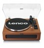 LS-430 Turntable Vinyl Record Player with Bluetooth Belt Drive, Pitch Control, Preamp, RCA Out and AUX in 3.5Mm Integrated Speaker 40 Watt RMS, Brown Colour