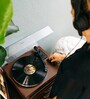LS-430 Turntable Vinyl Record Player with Bluetooth Belt Drive, Pitch Control, Preamp, RCA Out and AUX in 3.5Mm Integrated Speaker 40 Watt RMS, Brown Colour