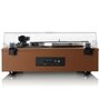 LS-430 Turntable Vinyl Record Player with Bluetooth Belt Drive, Pitch Control, Preamp, RCA Out and AUX in 3.5Mm Integrated Speaker 40 Watt RMS, Brown Colour