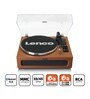 LS-430 Turntable Vinyl Record Player with Bluetooth Belt Drive, Pitch Control, Preamp, RCA Out and AUX in 3.5Mm Integrated Speaker 40 Watt RMS, Brown Colour