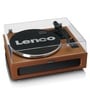 LS-430 Turntable Vinyl Record Player with Bluetooth Belt Drive, Pitch Control, Preamp, RCA Out and AUX in 3.5Mm Integrated Speaker 40 Watt RMS, Brown Colour