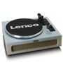 LS-440 Turntable Vinyl Record Player with Bluetooth Belt Drive, Pitch Control, Preamp, RCA Out and AUX-In 3.5Mm Integrated 4 Speaker- 40 Watt RMS with Blue Fabric