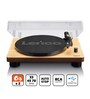 LS-50 Bluetooth Vinyl Record Player Turntable with Integrated Speaker  Preamp, (33/45/78 RPM), Vinyl To Mp3, Includes Extra Stylus, Wood Brown Colour