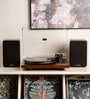 LS-600WA Vinyl Record Player Turntable AT-VM95E Cartridge Carbon Fibre Tone Arm Amplifier with Bluetooth Plus 2 External Speakers, Wooden Finish