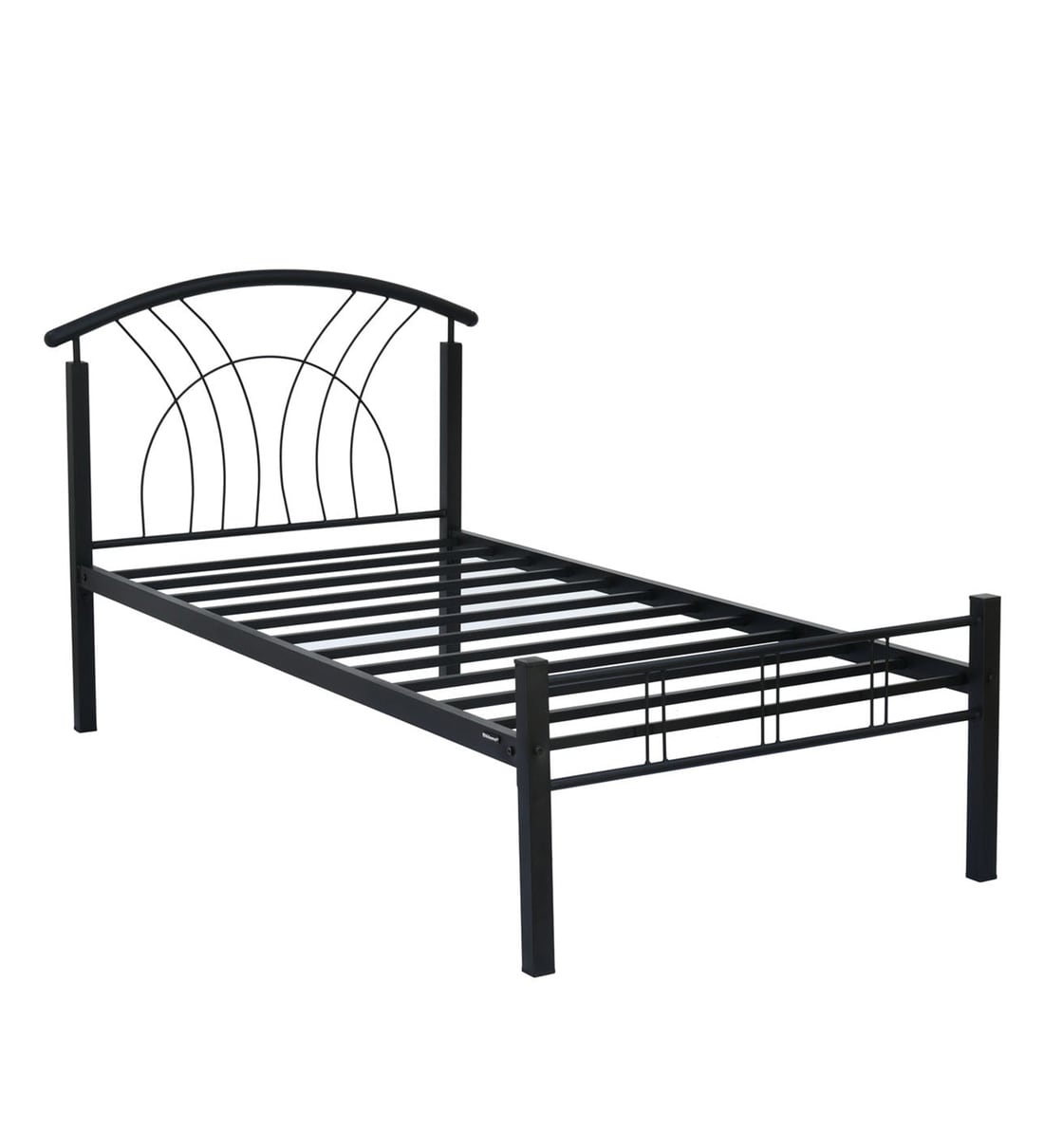 Buy Lucas Metal Single Bed in Black Finish by Nilkamal Online Modern