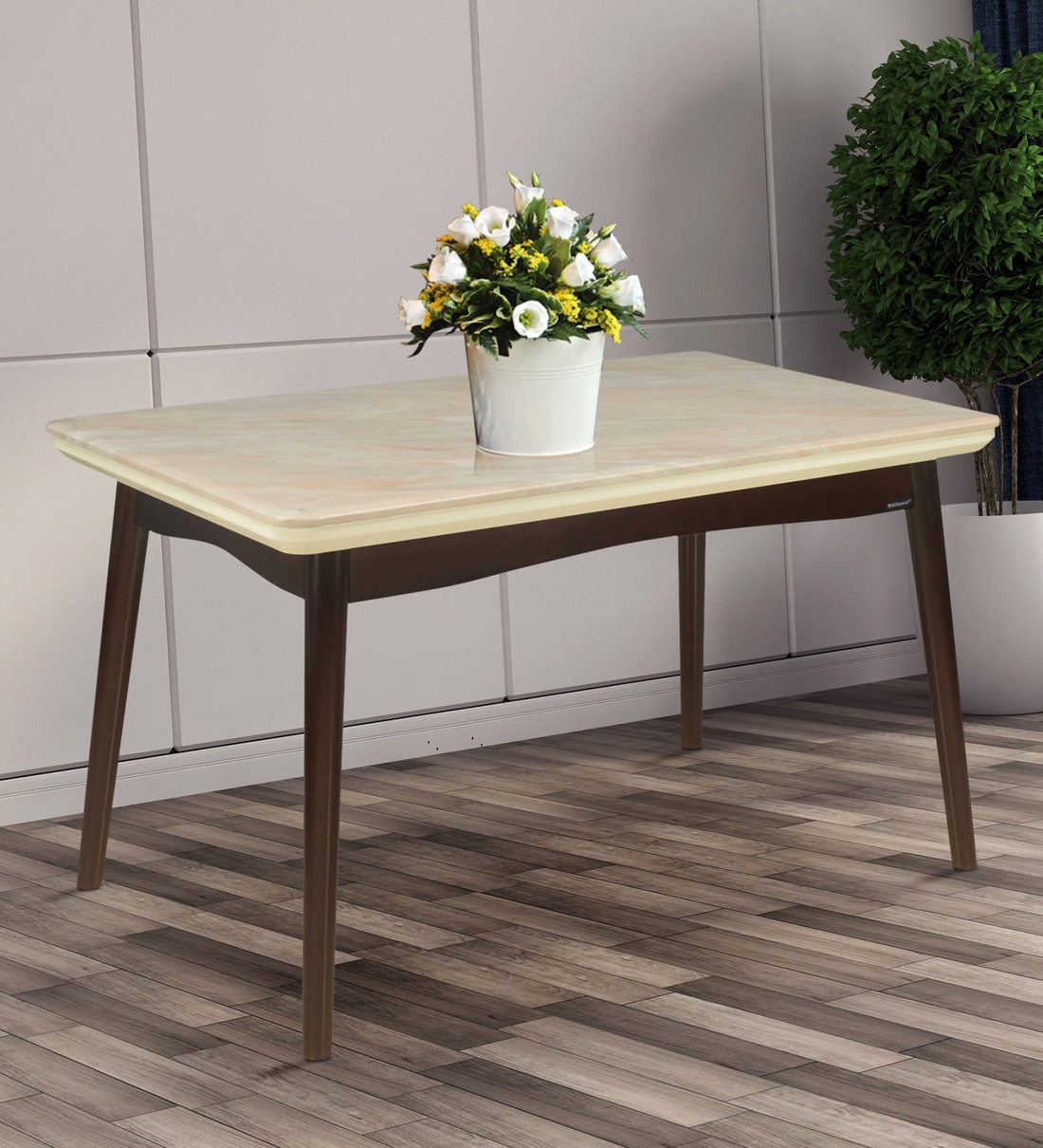 cream coloured dining table