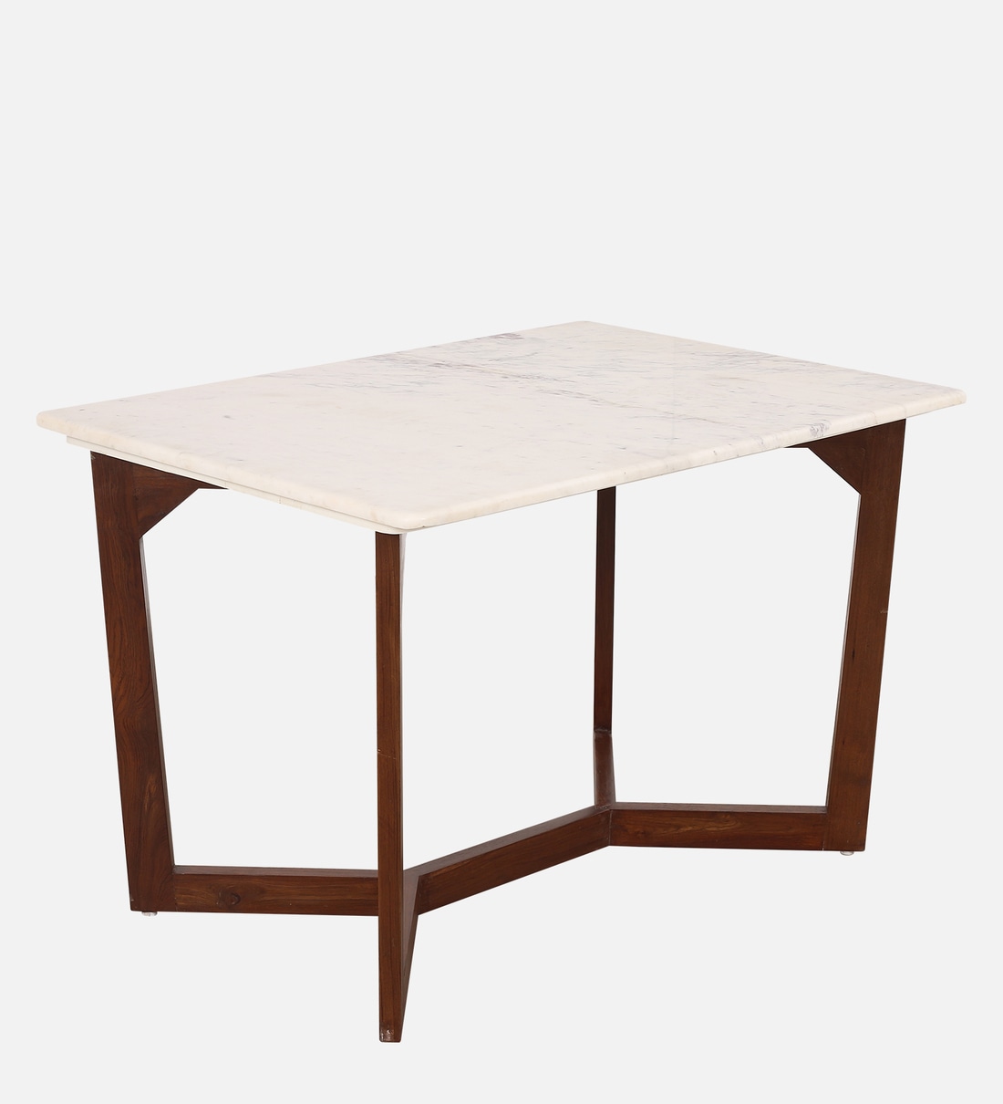 Buy Lush Solid Wood 4 Seater Dining Table in Natural Teak Wood Finish