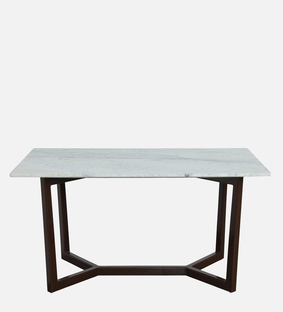 Buy Lush Solid Wood 6 Seater Dining Table in Natural Teak Wood Finish