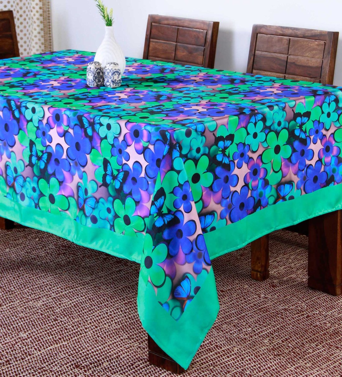 Buy Lushomes Digital Printed Green Theme Table Cloth Online Abstract Table Cloths Abstract Table Cloths Test Pepperfry Product