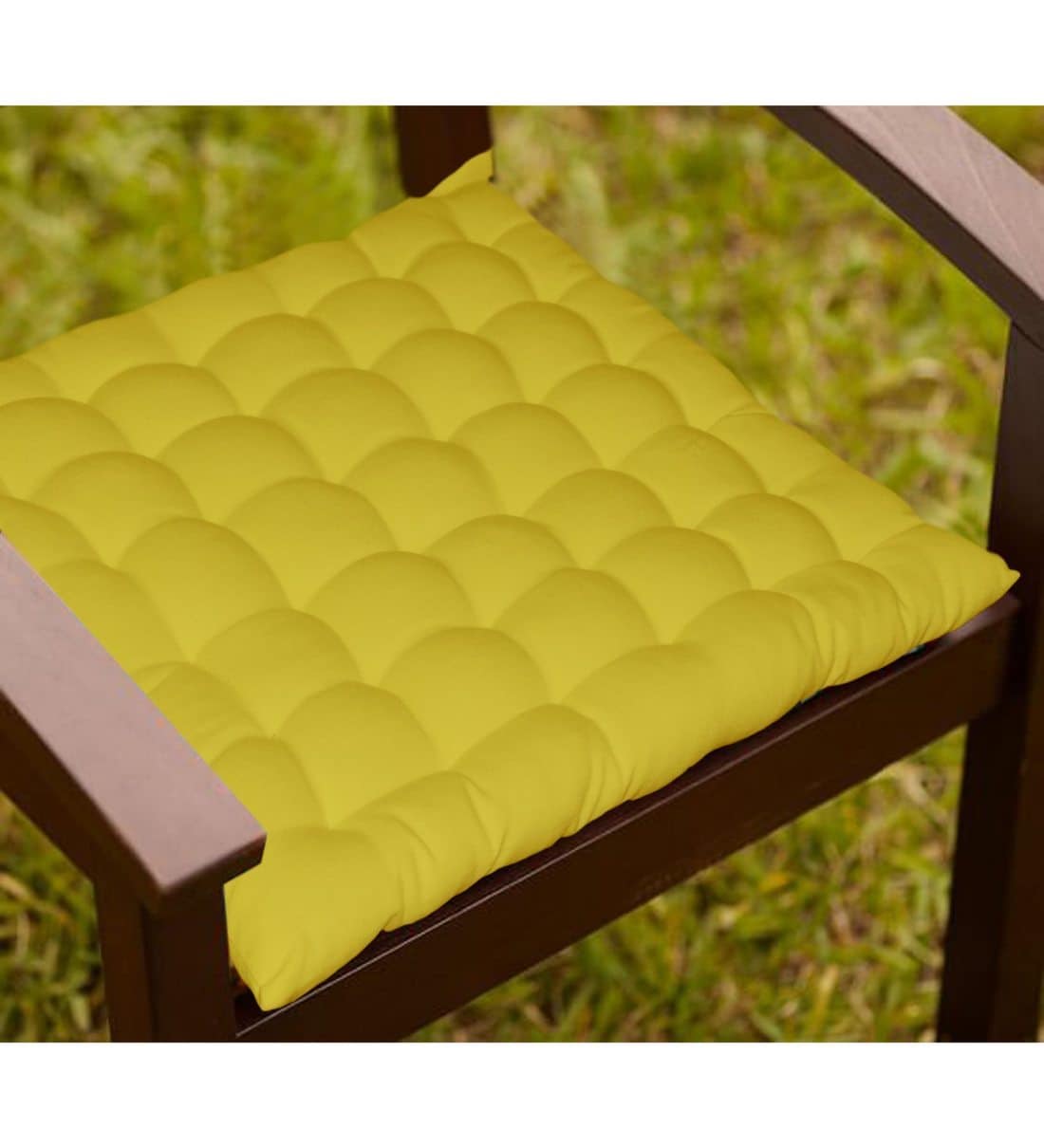 Buy Green Cotton 15 x 15 Inch Chair Pad by Lushomes Online Chair Pads