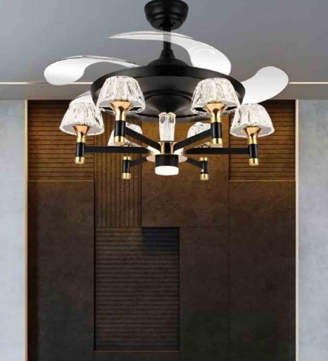 Buy LUXAIRE LUX SLR0005 Black Chandelier Fan with Remote at 9 OFF by