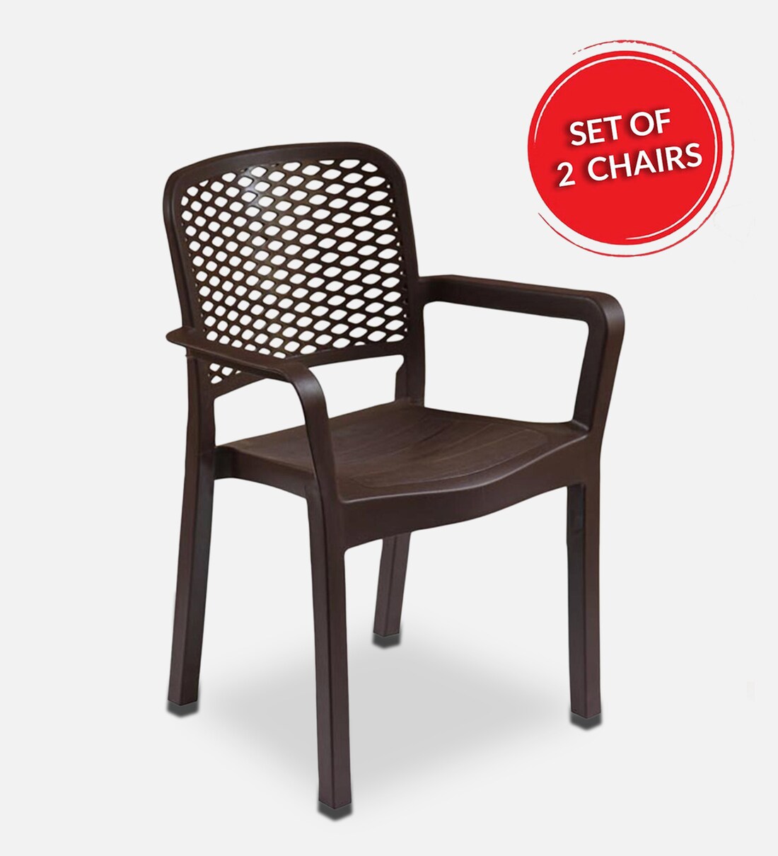 Buy Luxury Plastic Chair (Set of 2) in Brown Colour By Italica Online
