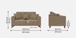 Luca Fabric 2 Seater Sofa In Hazel Beige Color