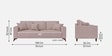 Luca Fabric 3 Seater Sofa In Almond Beige Color