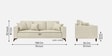 Luca Fabric 3 Seater Sofa In Maple Cream Color