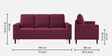Lucas Fabric 3 Seater Sofa in Wine Red Colour