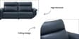 Lucca Italian Leather Sofa Set (3+2) In Blue Colour