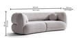 Luna Boucle 3 Seater Sofa In White Colour
