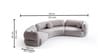 Luna Boucle Curved Sofa In White Color