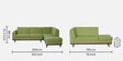 Luna Fabric LHS Sectional Sofa in Olive Green Colour