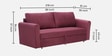 Luna Velvet Fabric Sofa Cum Bed in Wine Red Colour With Storage
