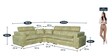 Lunar Sectional Sofa in Rich Cream Colour in L Shape