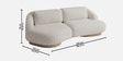 Lunara 3 Seater Sofa In Off White Colour