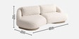 Lunara 3 Seater Sofa In Pearl White Colour