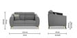 Luster Plus 2 Seater Sofa in Grey Colour