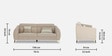 Luster Plus 3 Seater Sofa in Beige Colour