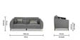Luster Plus 3 Seater Sofa in Grey Colour