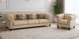 Heritage Leather Tufted Chesterfield 3+1 Seater Sofa Set In Leatherette With Golden Legs In Off-White Colour