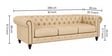 Heritage Leather Tufted Chesterfield 3+1 Seater Sofa Set In Leatherette With Golden Legs In Off-White Colour