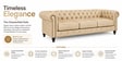 Heritage Leather Tufted Chesterfield 3+1 Seater Sofa Set In Leatherette With Golden Legs In Off-White Colour
