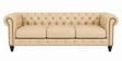 Heritage Leather Tufted Chesterfield 3+1 Seater Sofa Set In Leatherette With Golden Legs In Off-White Colour